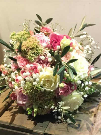 Stichting Happy Flower Boeket geel roze wit